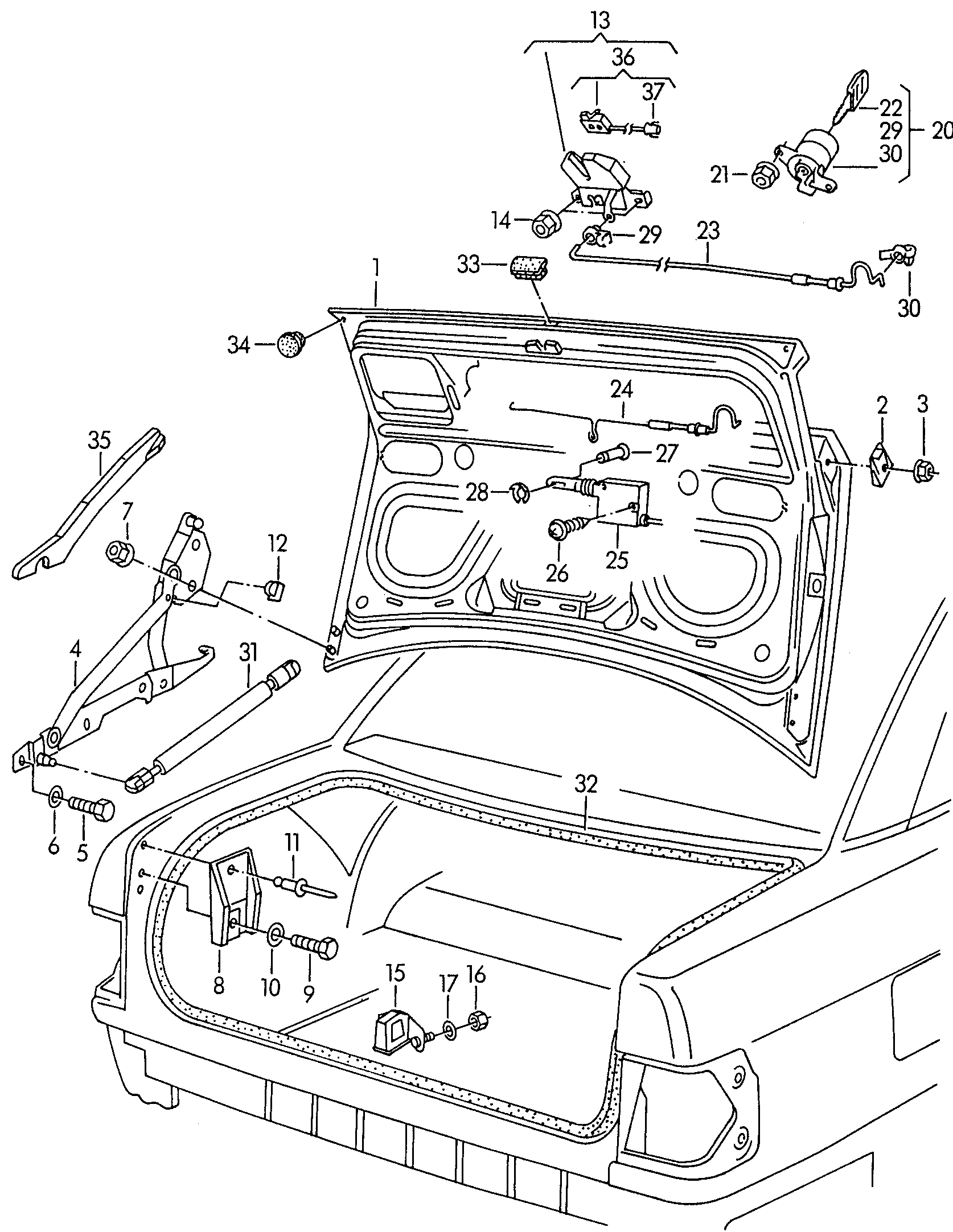 Zekkert GF-1016 - Пружина газовая багажника Audi 100 IV 90-  A6 94- autodnr.net