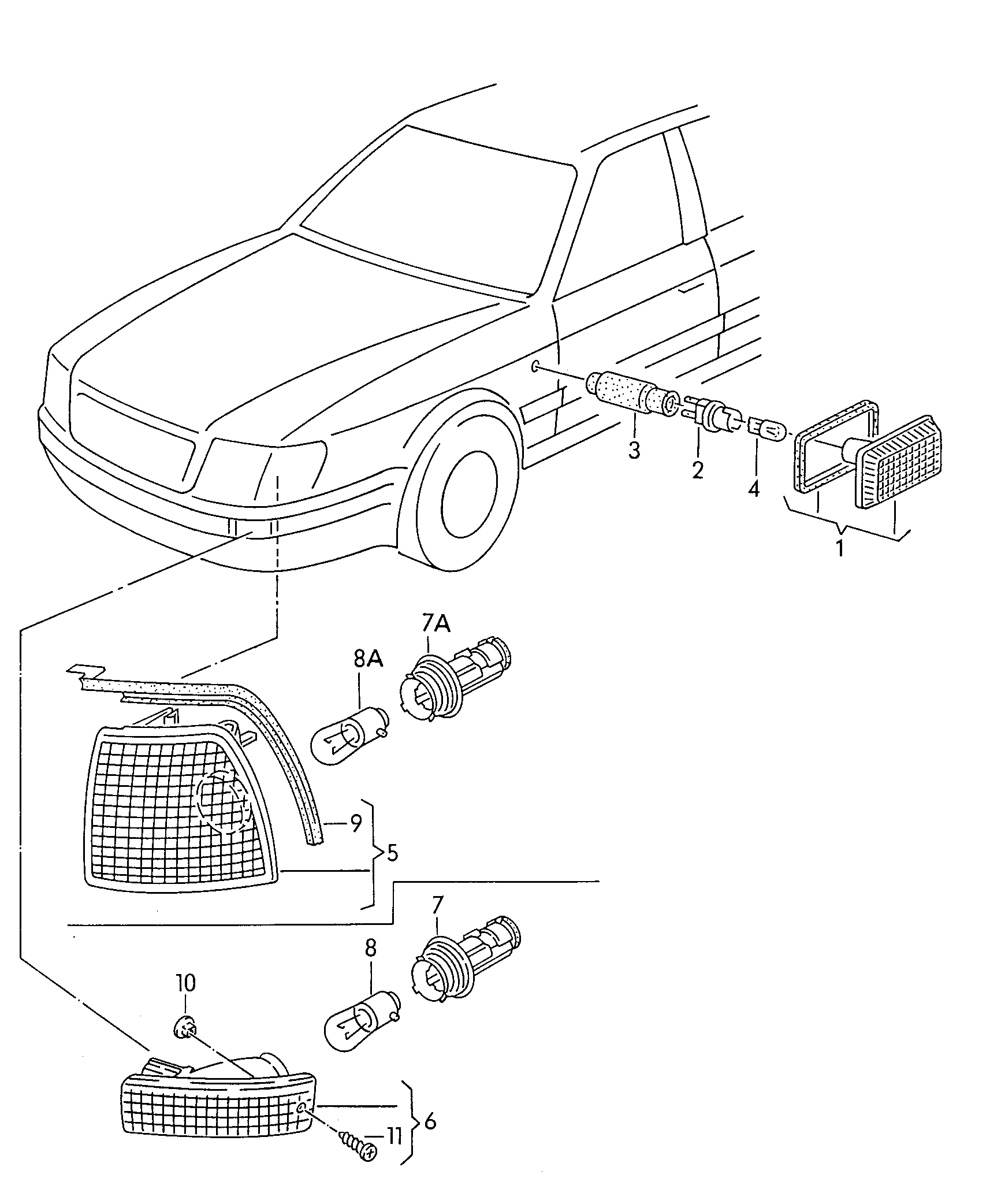 AUDI 161 949 117 - Бічний ліхтар, покажчик повороту autocars.com.ua