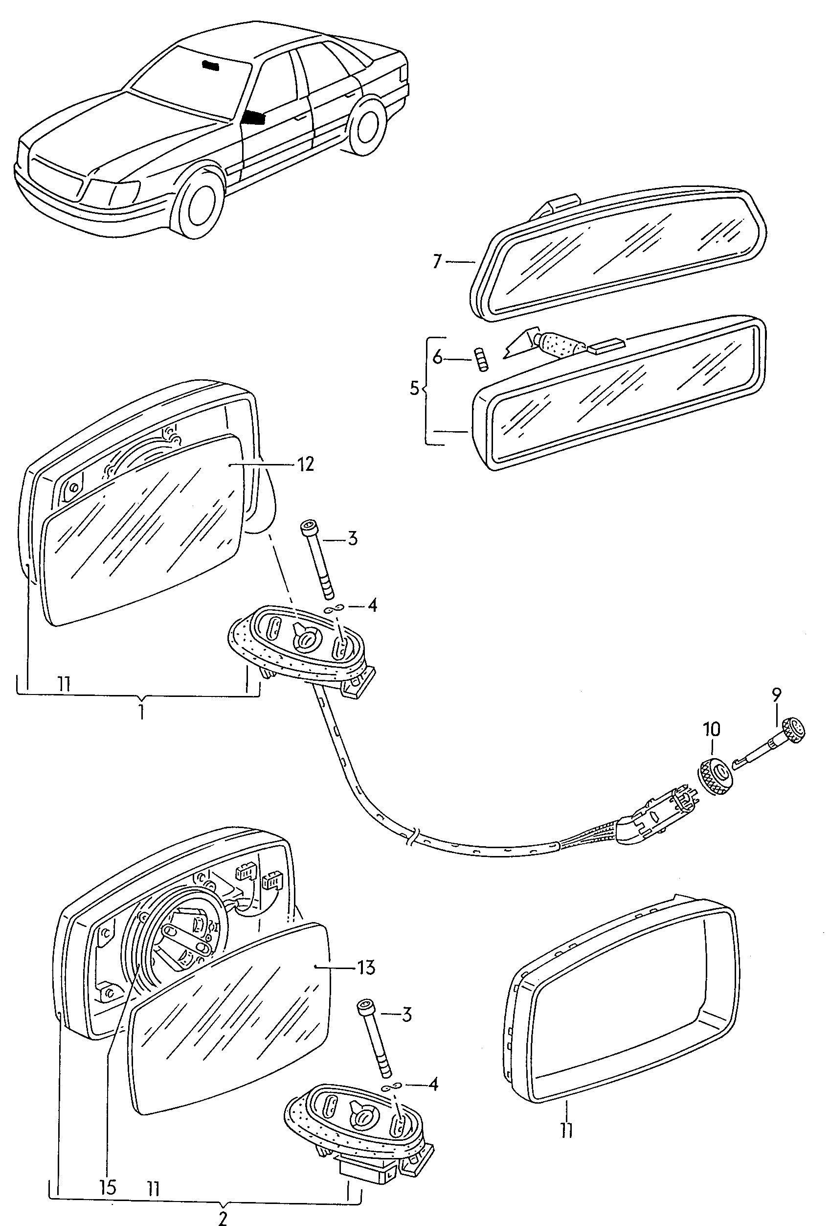 VAG 893857501H - Наружное зеркало avtokuzovplus.com.ua