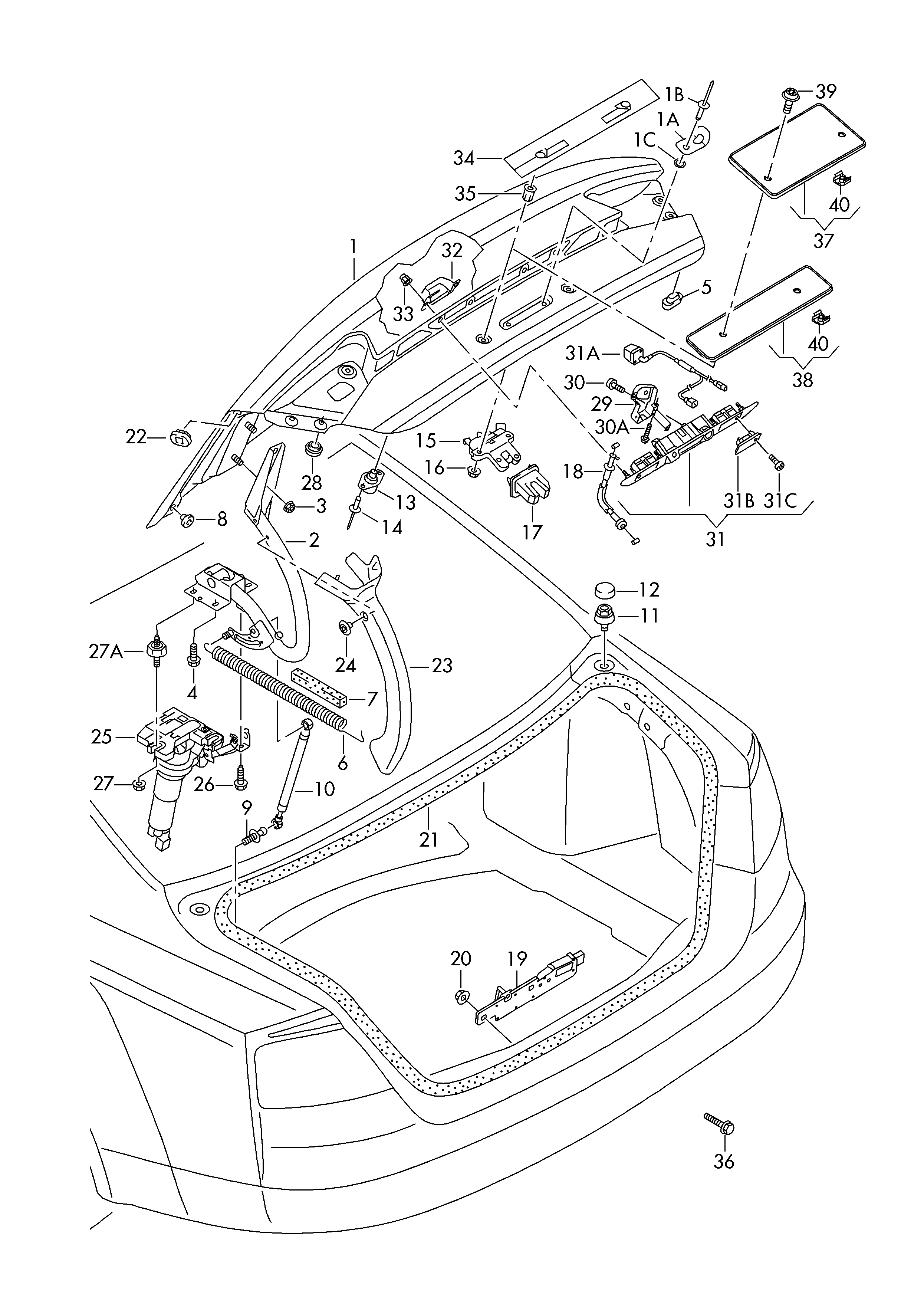 VAG 4H0827505 - Замок задней двери avtokuzovplus.com.ua