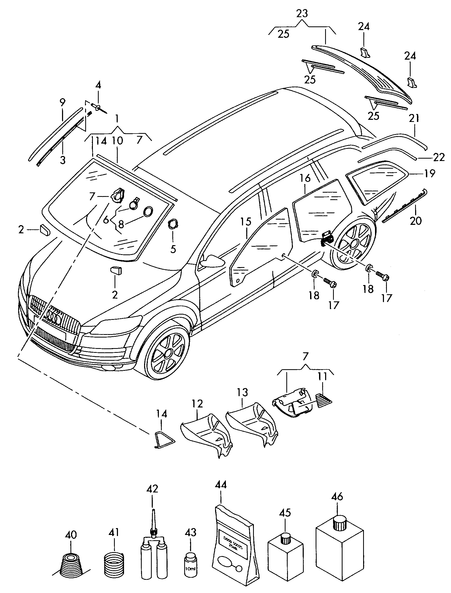 VAG 4L0845201 - Бокове вікно autocars.com.ua