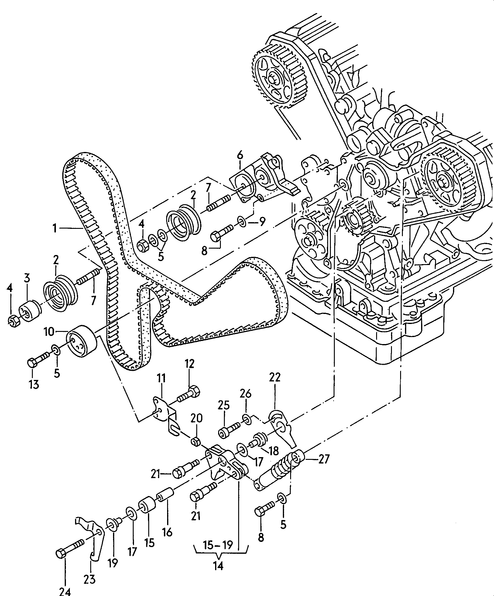 AUDI 077109119E - Ремінь ГРМ autocars.com.ua