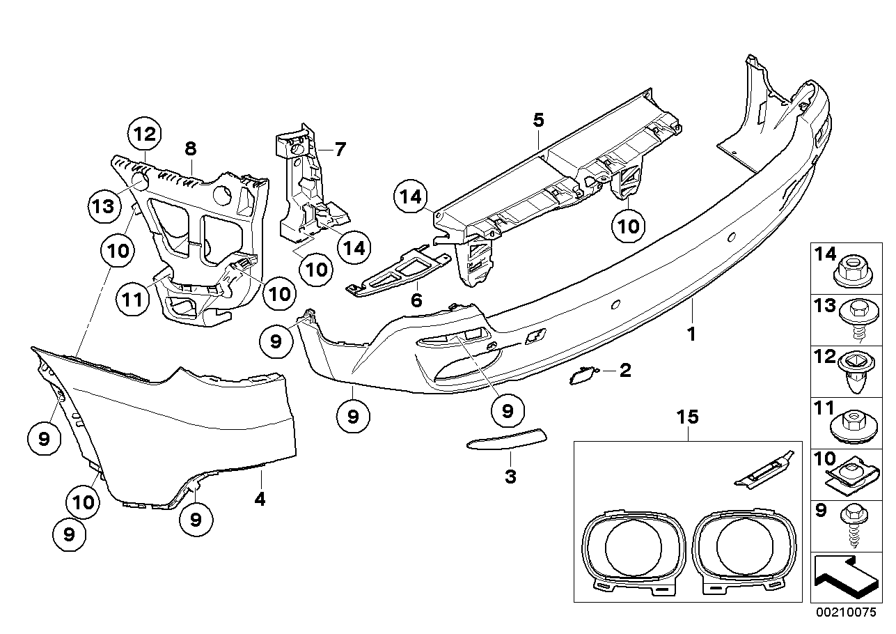 BMW 63217158949 - [63215A3CB63] відбивач зд бамперу L E70 autocars.com.ua