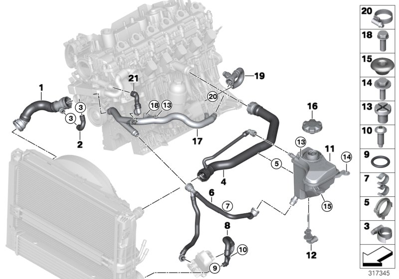 BMW 17 11 7 521 066 - Шланг радиатора avtokuzovplus.com.ua