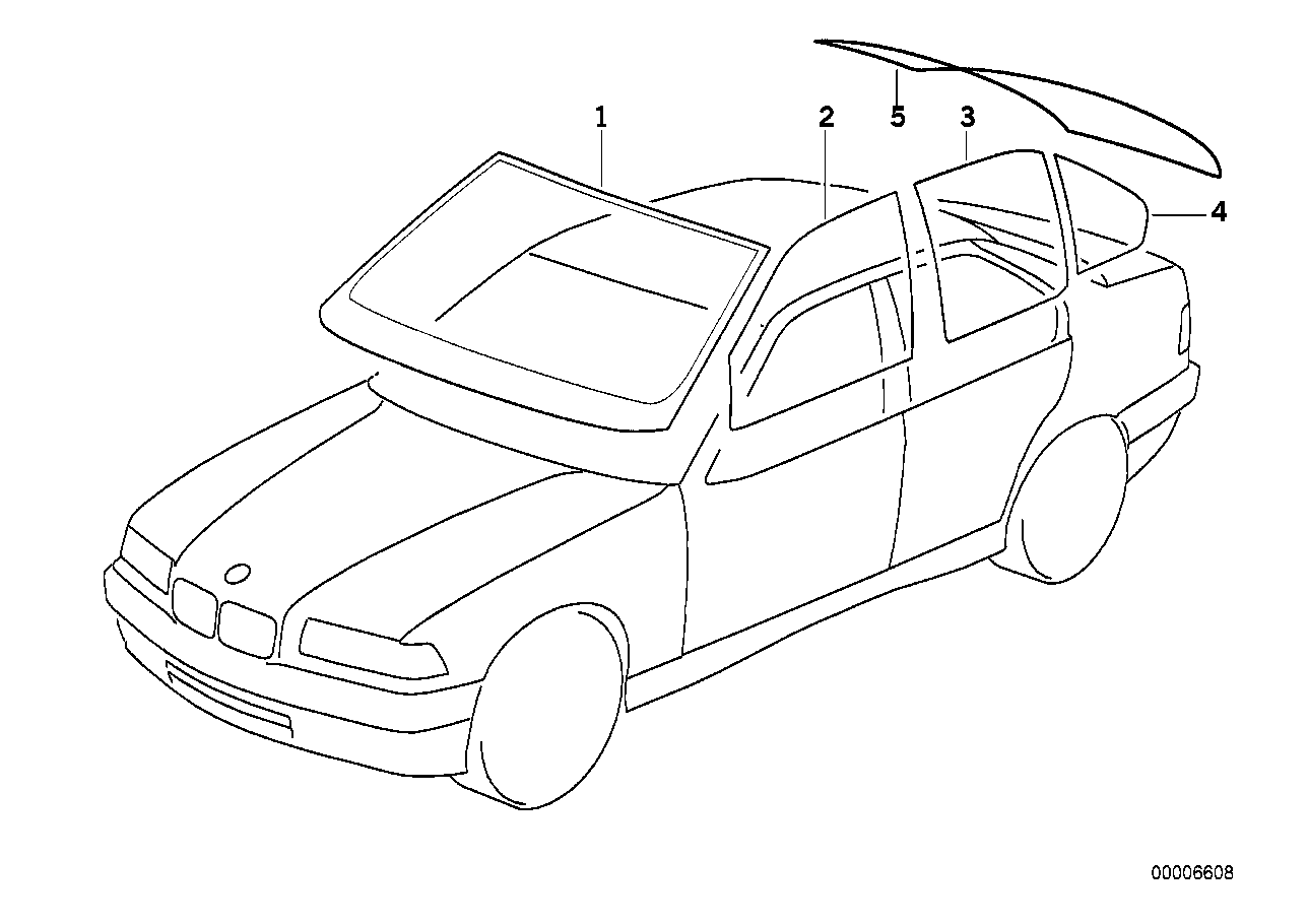 BMW 51341960907 - Бокове вікно autocars.com.ua