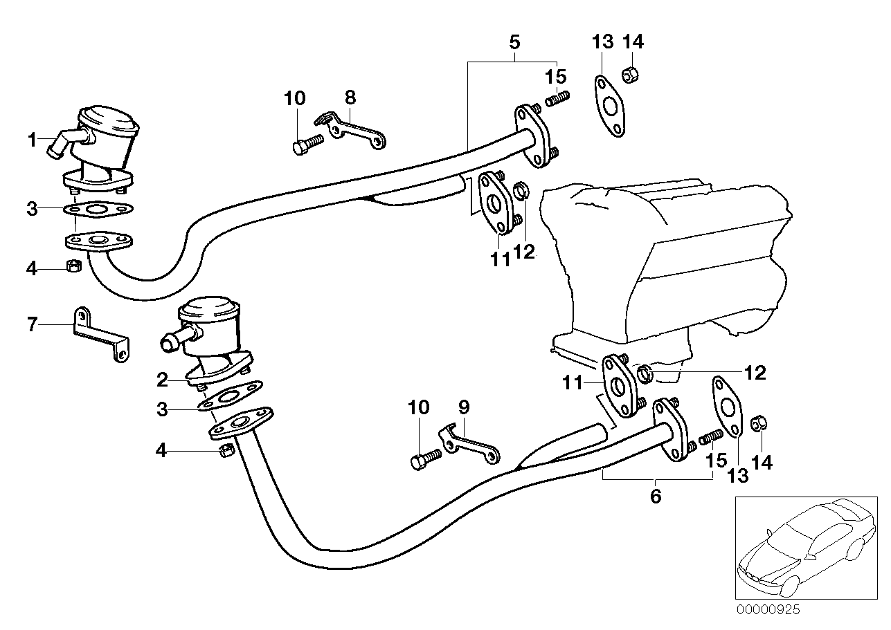 BMW 11727505259 - Прокладка, вторинний повітряний клапан autocars.com.ua