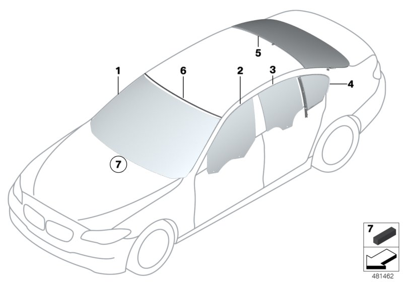 BMW 5135 7 311 245 - Бокове вікно autocars.com.ua