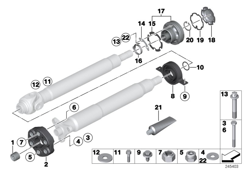 Zekkert GM-8078 - Опора карданного вала BMW 5 E60  E61  E63 02-  6 E63  E64 03- autodnr.net