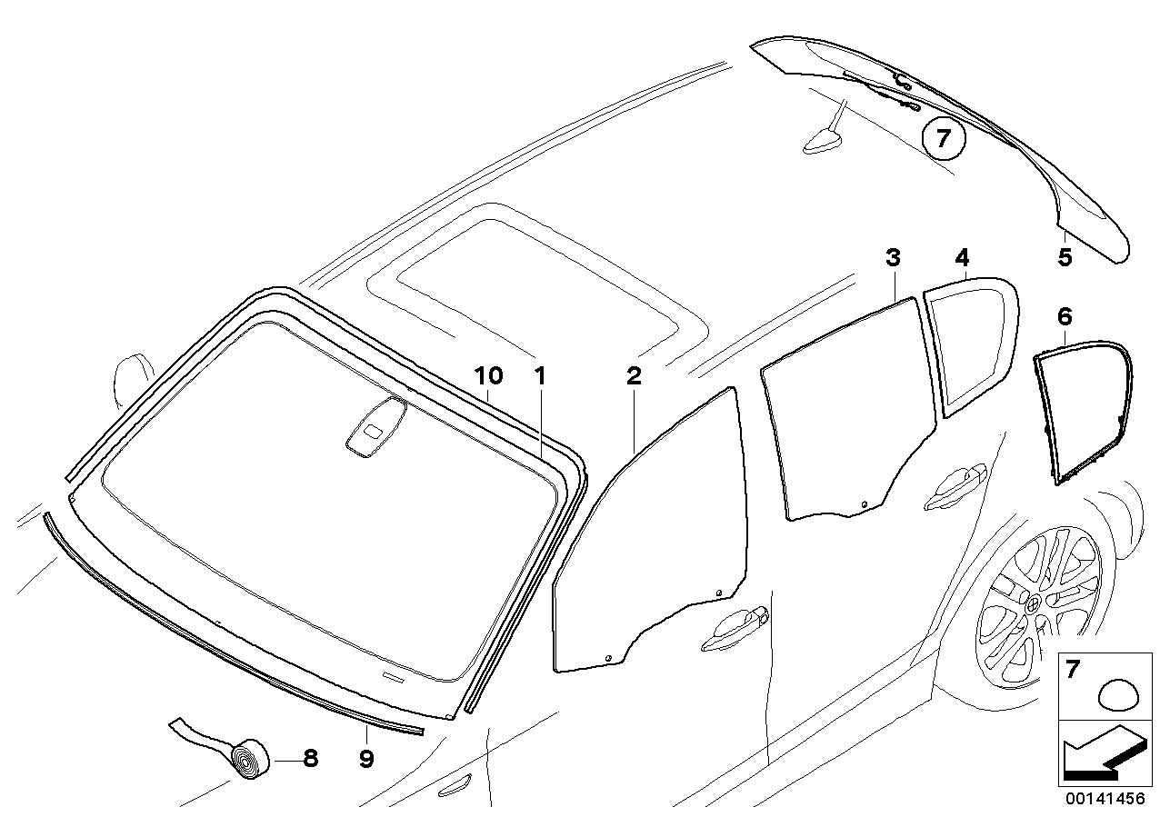 BMW 51337067791 - Бокове вікно autocars.com.ua