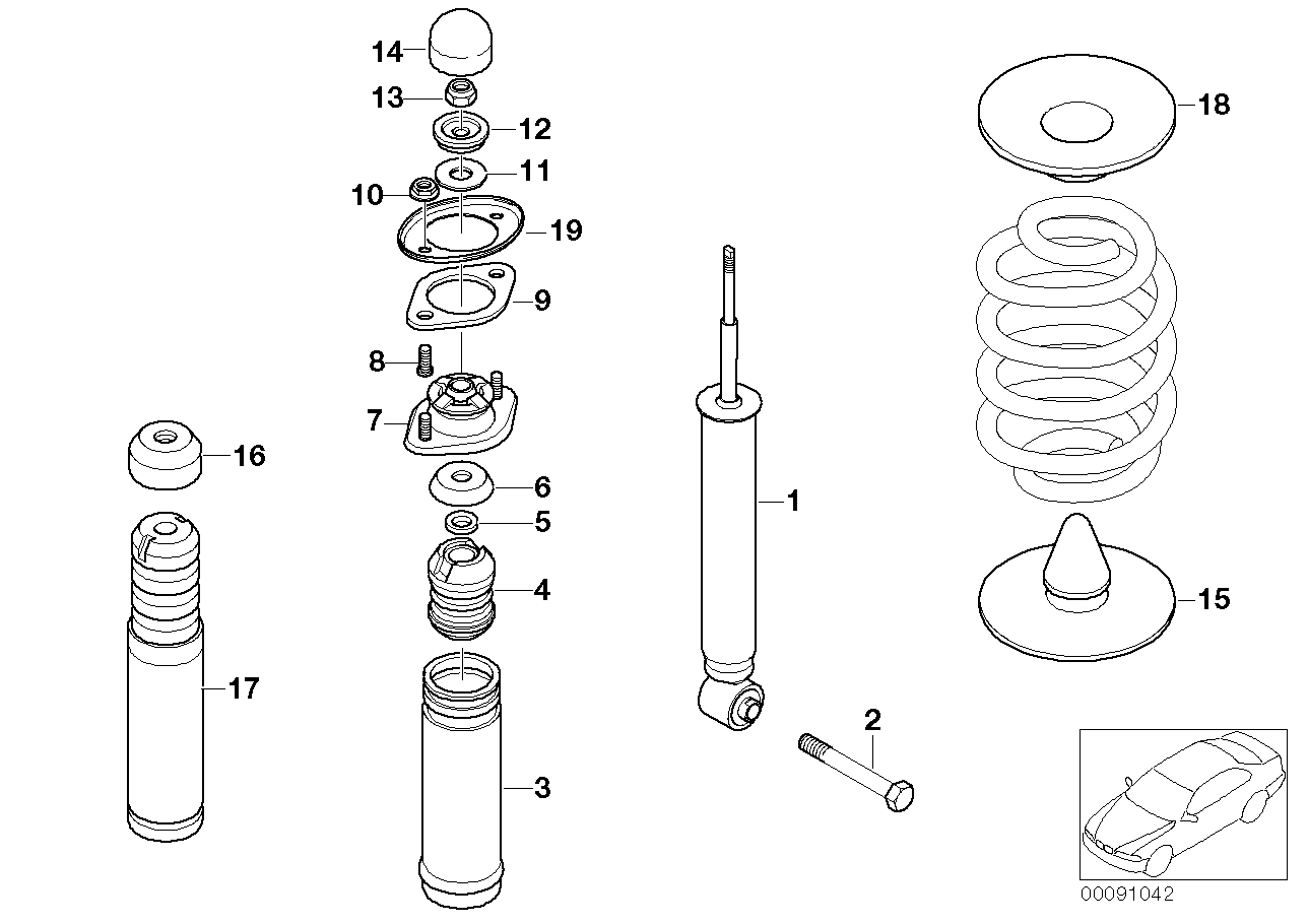 Mini 33526750784 - Shock absorber, rear autocars.com.ua