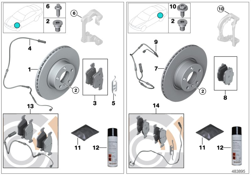 BMW 34212449305 - Тормозные колодки, дисковые, комплект avtokuzovplus.com.ua