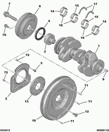 Opel 96 780 766 80 - BEARING HALF BEARING autocars.com.ua