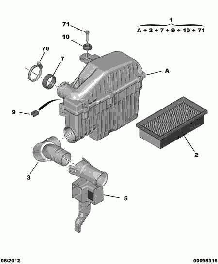 PEUGEOT 96 708 518 80 - Воздушный фильтр avtokuzovplus.com.ua