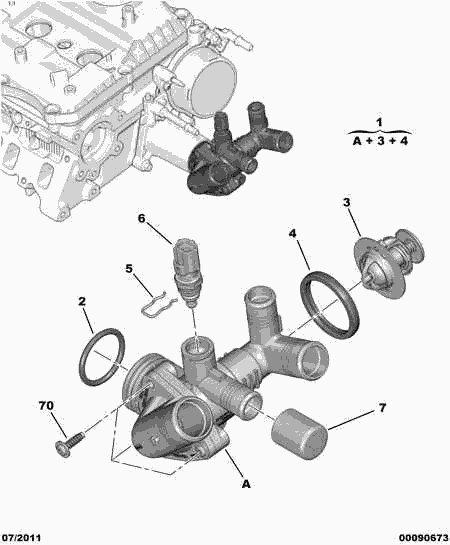 PEUGEOT 96 787 413 80 - Термостат, охолоджуюча рідина autocars.com.ua