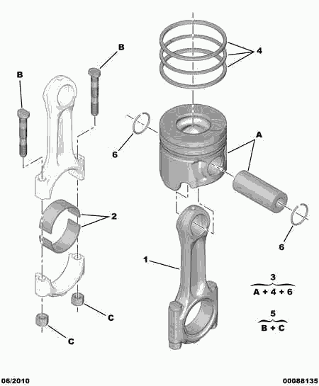 CITROËN/PEUGEOT 0603 A6 - SET OF 4 ENGINE CONNECTING ROD autocars.com.ua