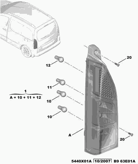 PEUGEOT 6350 FH - Задній ліхтар autocars.com.ua