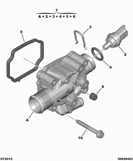 PEUGEOT (DF-PSA) 1336 Z0 - Термостат, охолоджуюча рідина autocars.com.ua