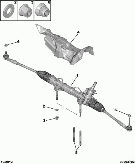 PEUGEOT 4001 72 - STEERING GEAR ASSY autocars.com.ua