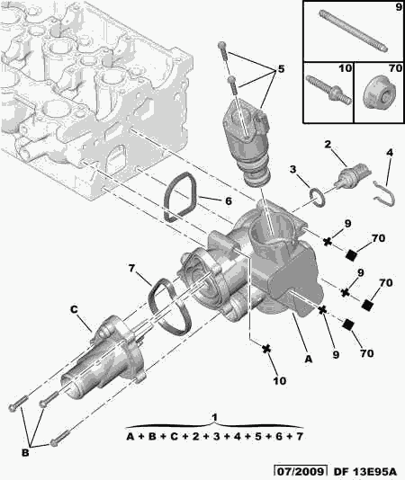 PEUGEOT 1336 X1 - Термостат, охлаждающая жидкость avtokuzovplus.com.ua