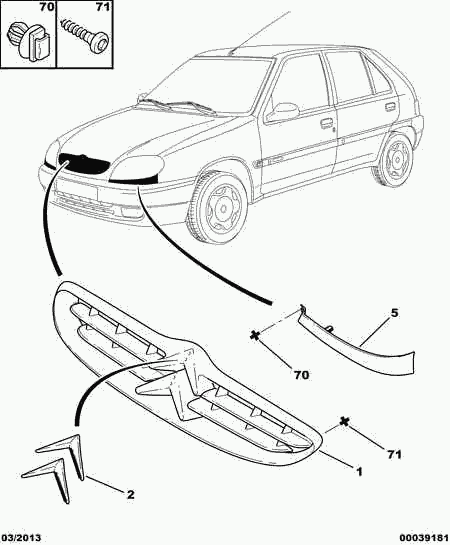 CITROËN 7804 J6 - Решітка радіатора autocars.com.ua