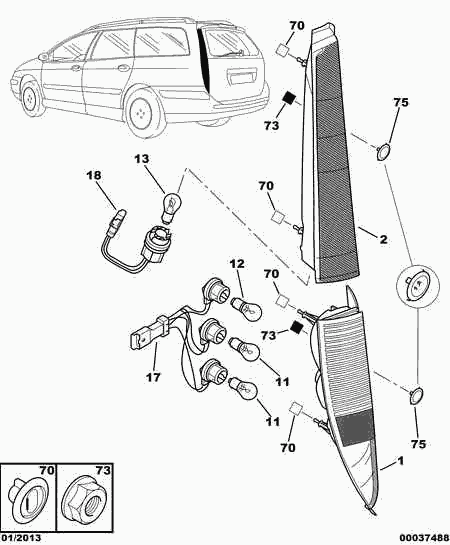 DS 6350 P9 - Задній ліхтар autocars.com.ua