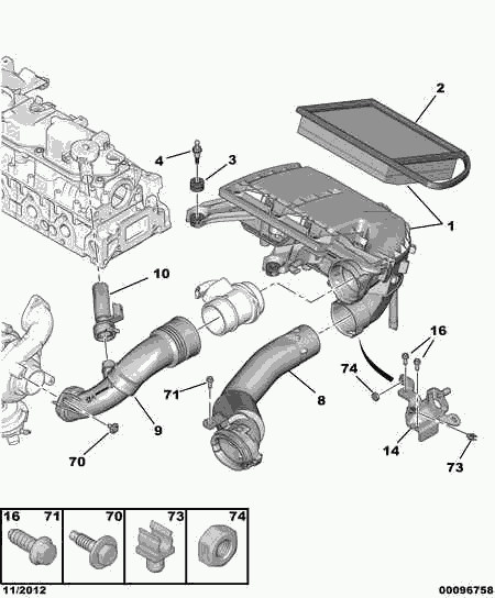 CITROËN 1444 TV - Повітряний фільтр autocars.com.ua