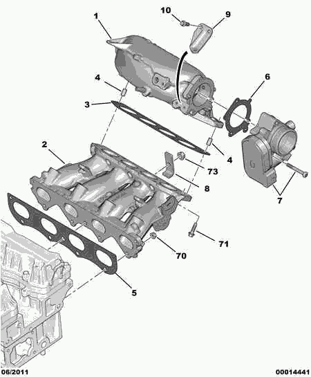 CITROËN (DF-PSA) 0342 J5 - Прокладка, впускний колектор autocars.com.ua