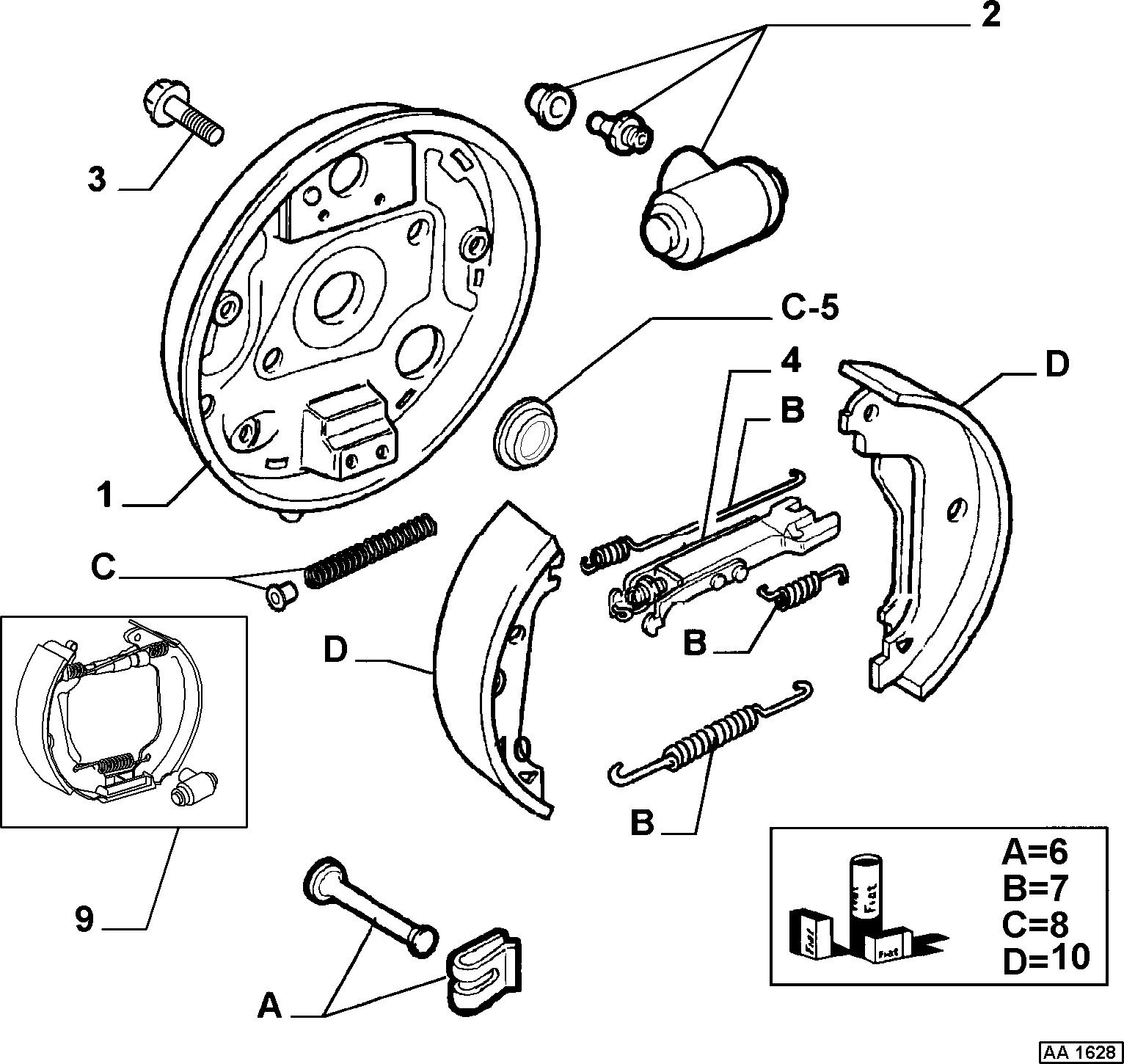 Delphi LS1859 - Комплект тормозных колодок, барабанные autodnr.net