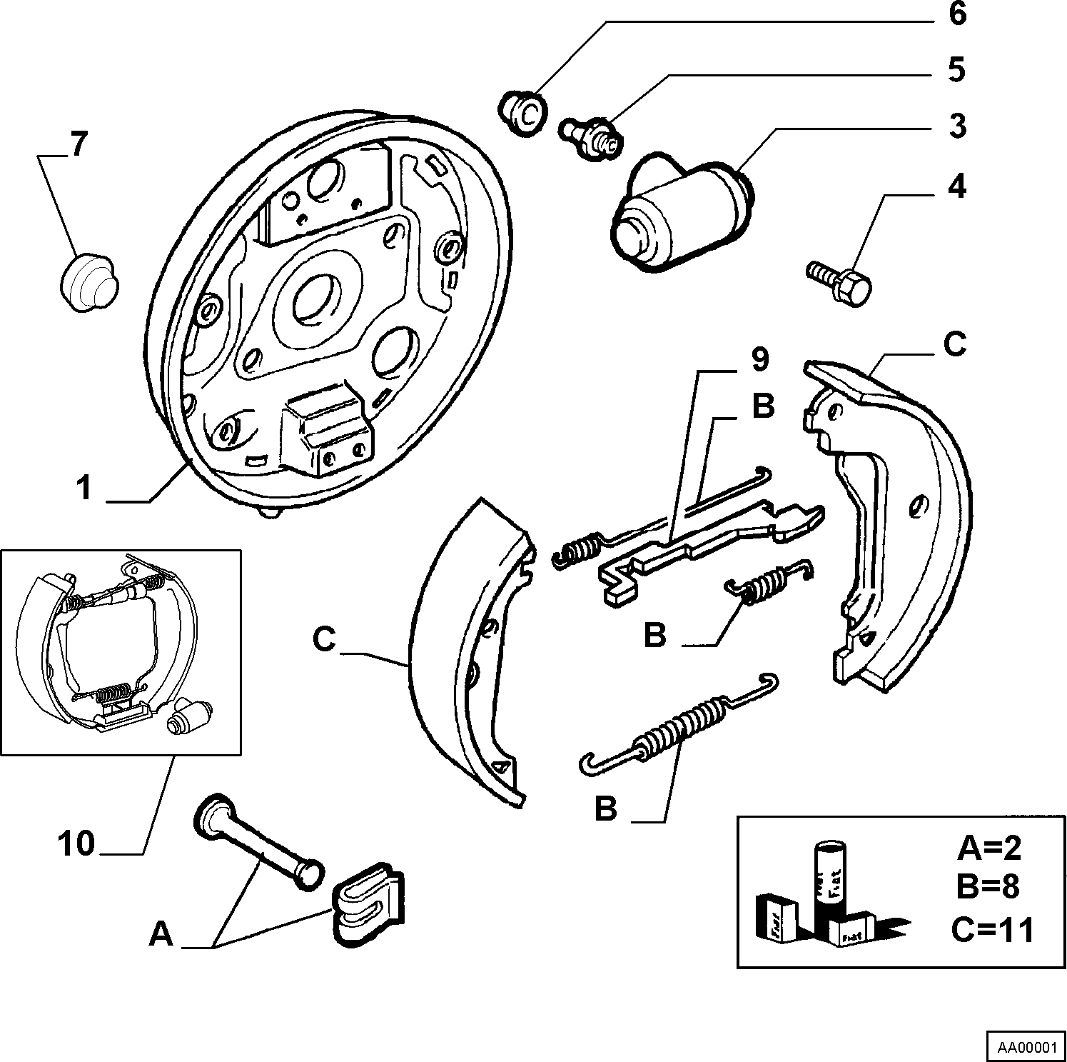 Delphi LS1682 - Комплект тормозных колодок, барабанные autodnr.net