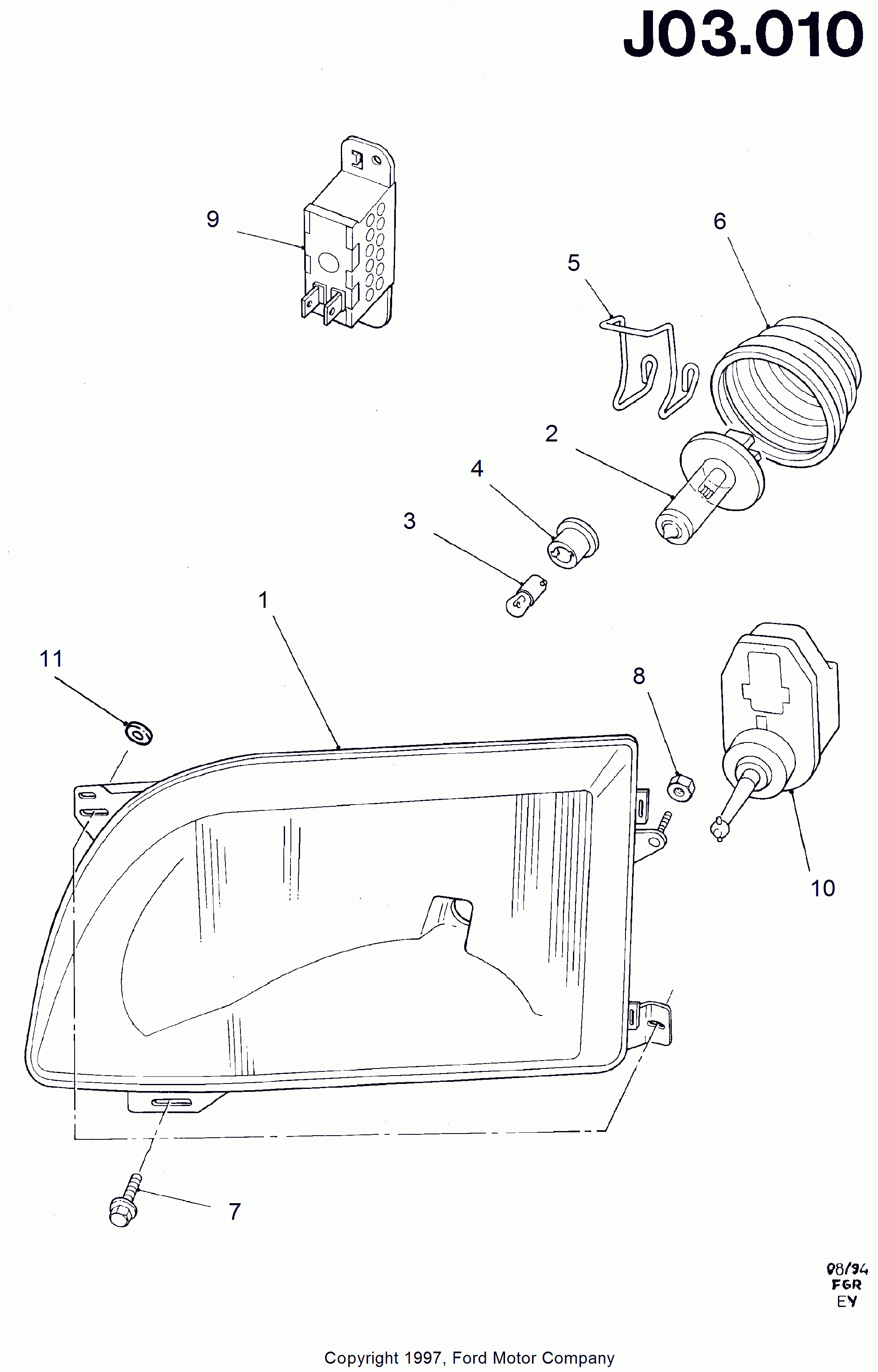 FORD 7242045 - Основная фара avtokuzovplus.com.ua