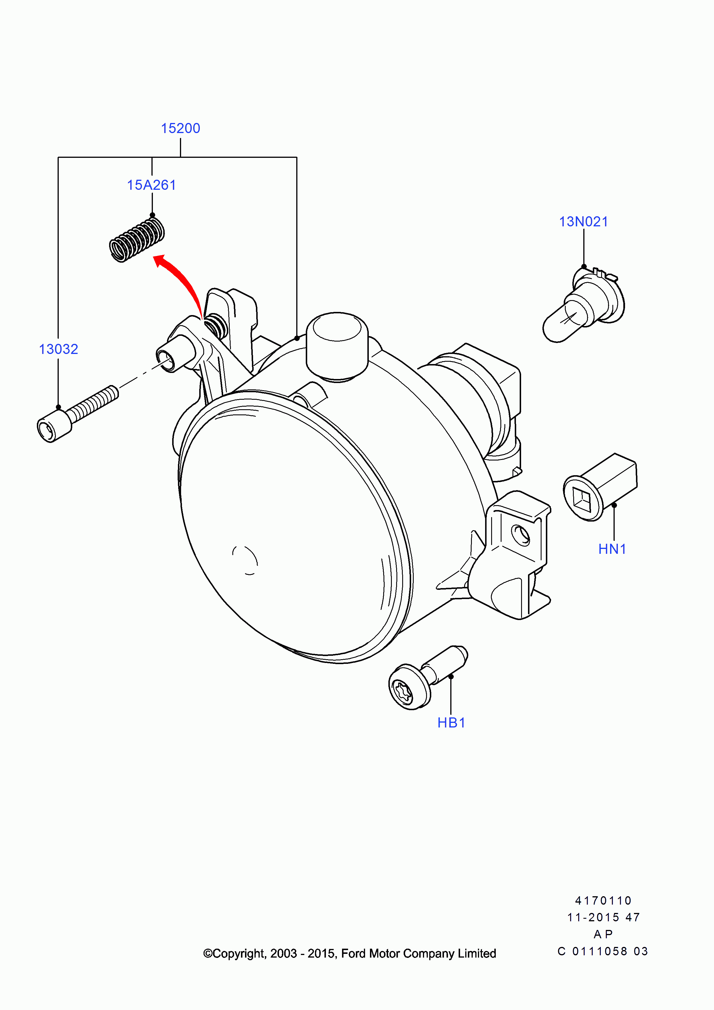 FORD 1 481 005 - Противотуманная фара avtokuzovplus.com.ua