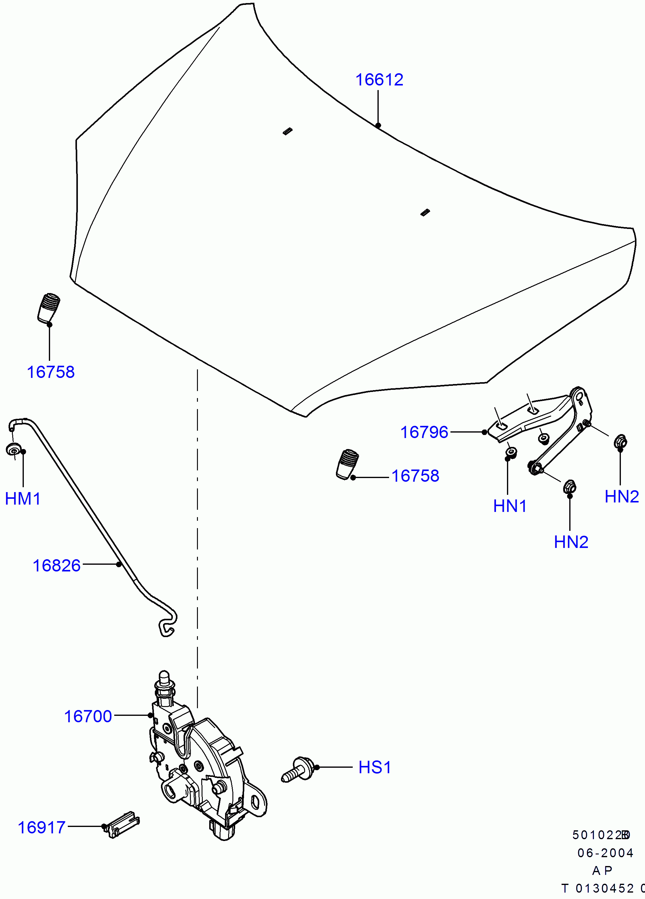 Схема замка капота