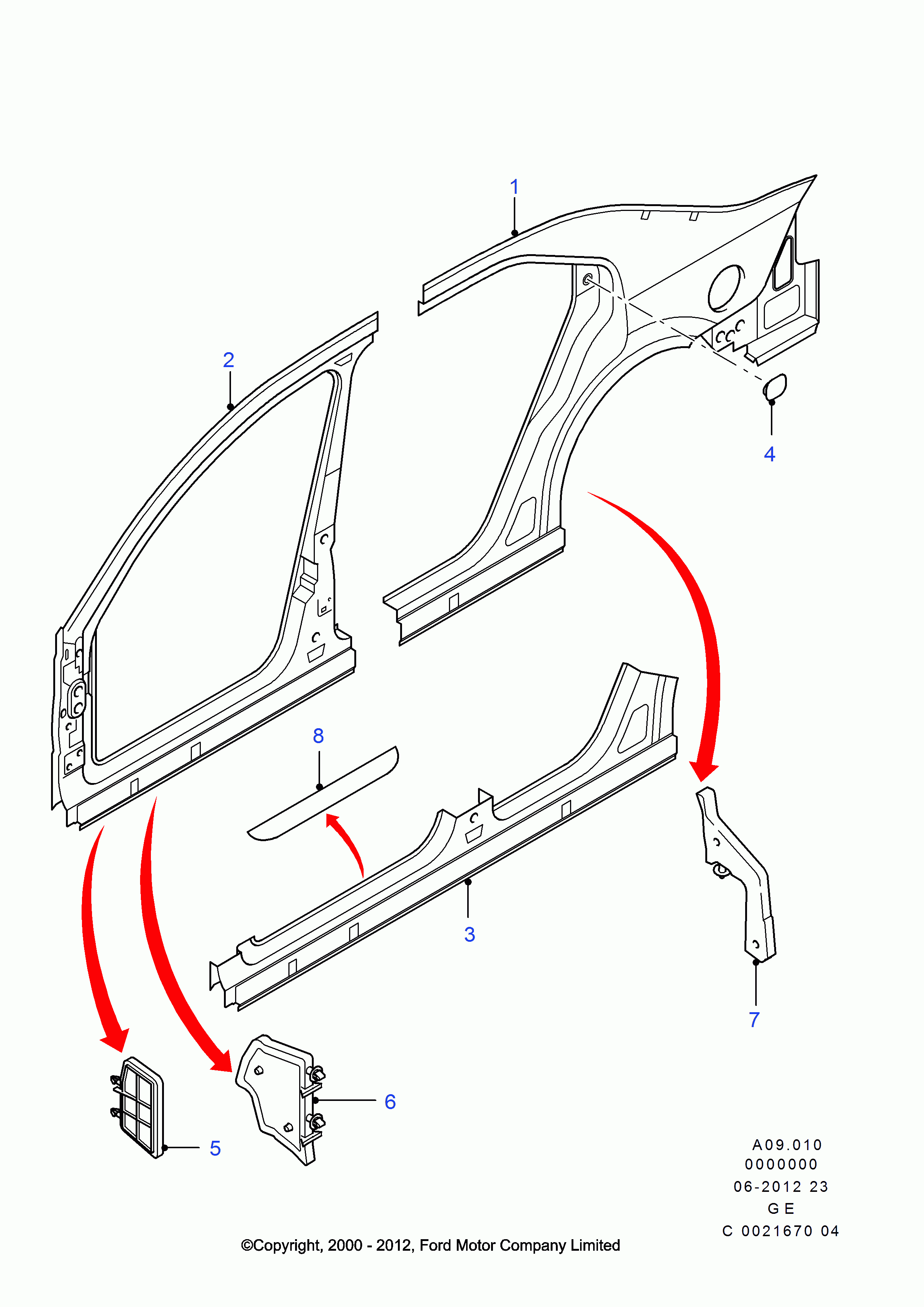 FORD 1357839 - Подножка, накладка порога avtokuzovplus.com.ua