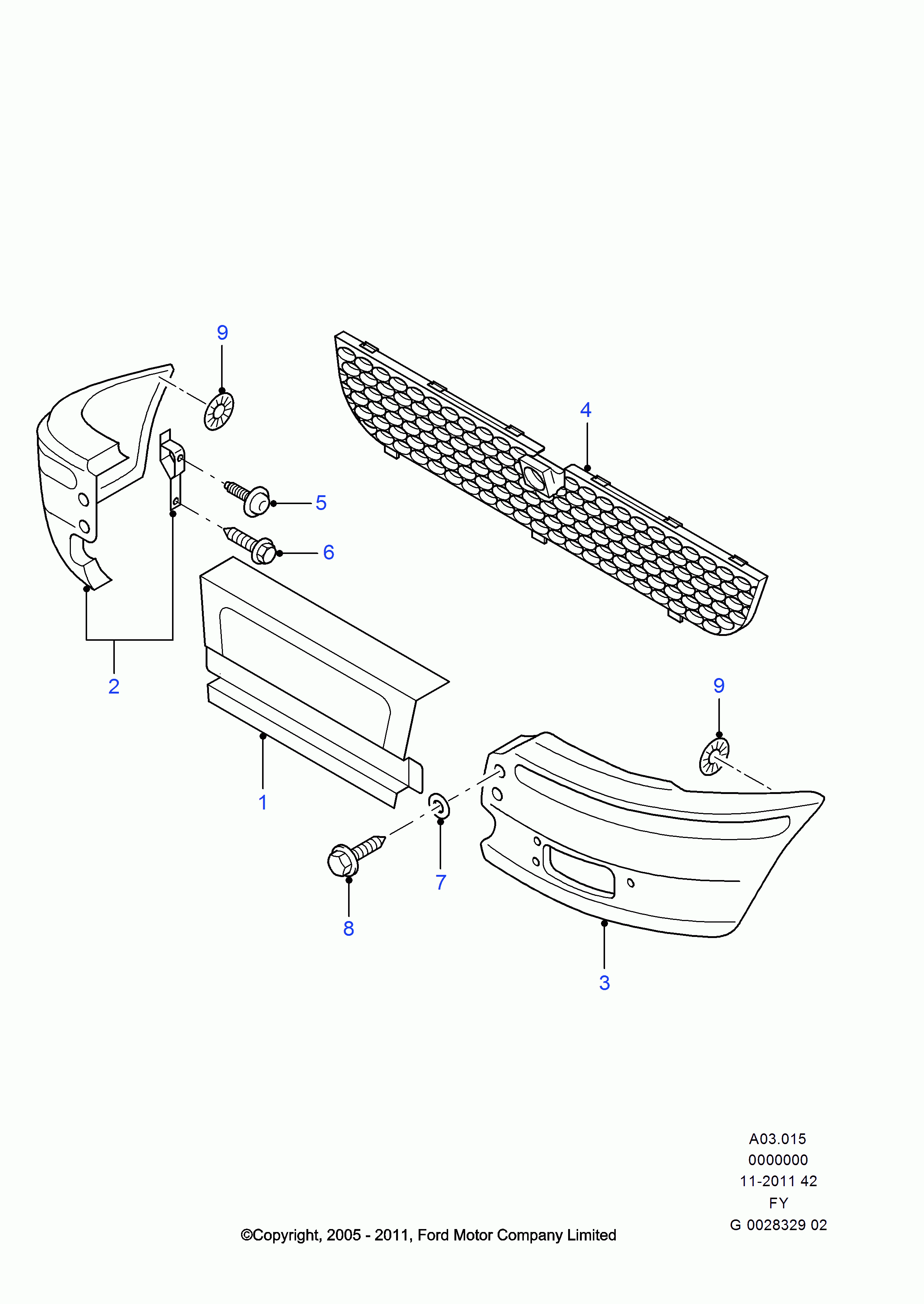 FORD 4352682 - Буфер, бампер avtokuzovplus.com.ua