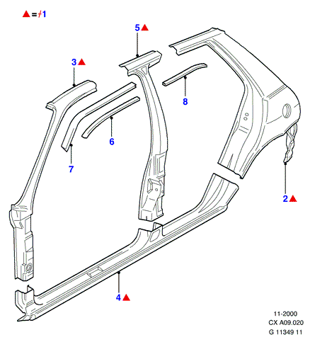 FORD 6933607 - Передняя стойка кузова avtokuzovplus.com.ua