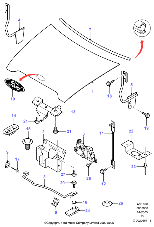 FORD 1528567 - Эмблема радиатора avtokuzovplus.com.ua