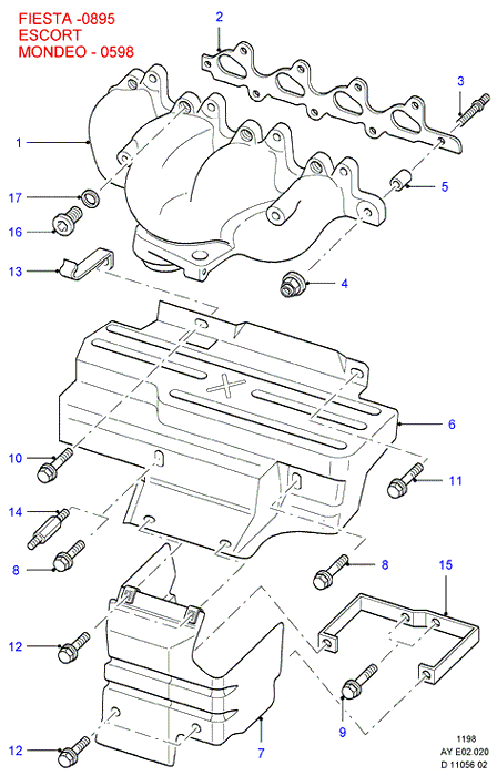 FORD 1 044 867 - Прокладка, выпускной коллектор avtokuzovplus.com.ua