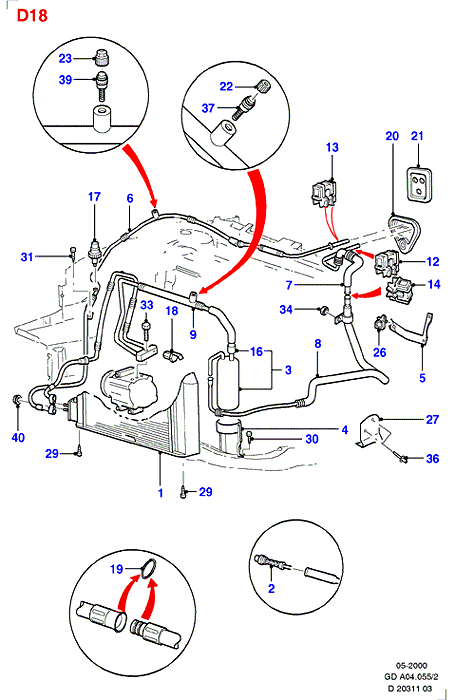 FORD 1 104 502 - Трубопровод высокого давления, кондиционер avtokuzovplus.com.ua