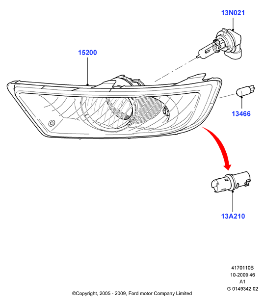 FORD 1 694 704 - Противотуманная фара avtokuzovplus.com.ua