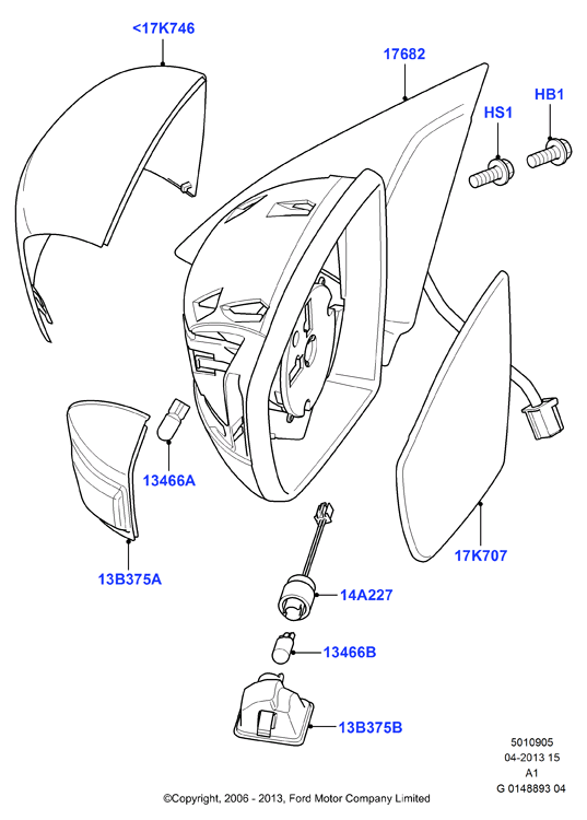 FORD 1768906 - Наружное зеркало avtokuzovplus.com.ua