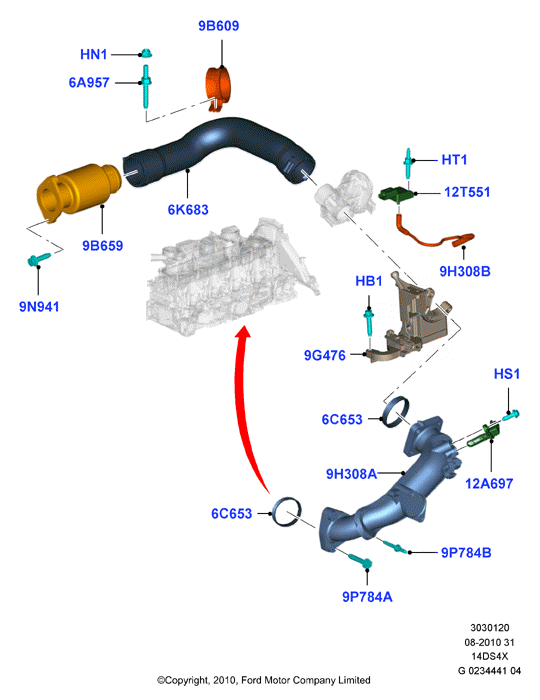 FORD 1489324 - Комплект прокладок, AGR-система avtokuzovplus.com.ua