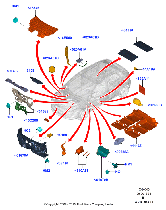 FORD 1 562 666 - Кожух двигателя avtokuzovplus.com.ua