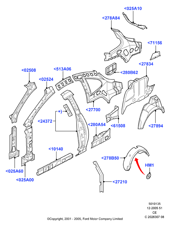 FORD 1110072 - Panel - Body Front, RH, Inner, Lower avtokuzovplus.com.ua