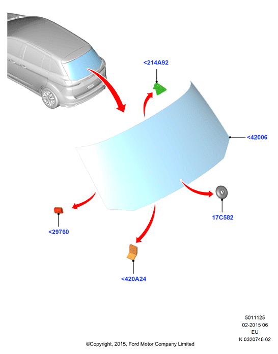 FORD 1791449 - Заднє скло autocars.com.ua