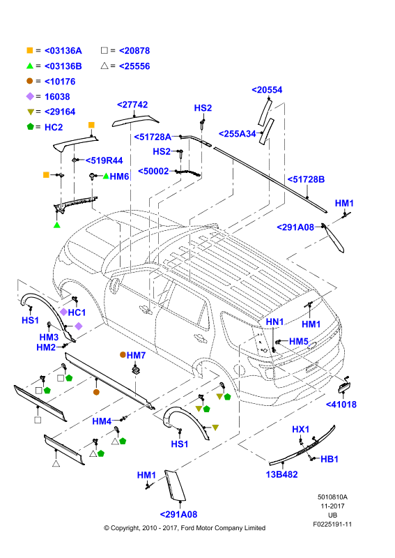 FORD W710250-S300 - Комплект кліпс, кузов autocars.com.ua