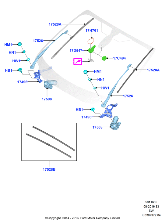 FORD 2008353 - Blade Assy - Wiper, LH avtokuzovplus.com.ua