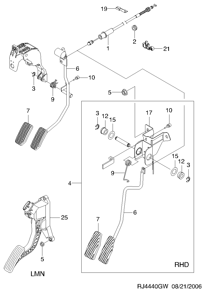 Chevrolet 96553898 - Тросик газу autocars.com.ua