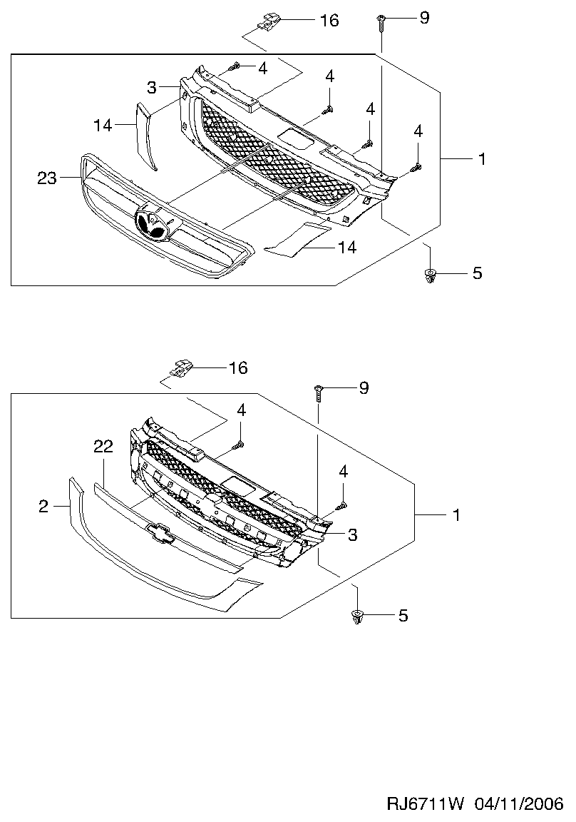 Chevrolet 96547127 - Решітка радіатора autocars.com.ua