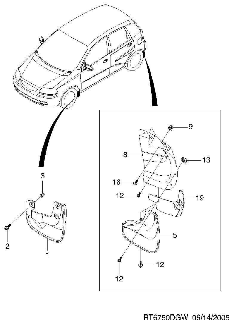 DAEWOO 96543132 - Обшивка, колісна ніша autocars.com.ua