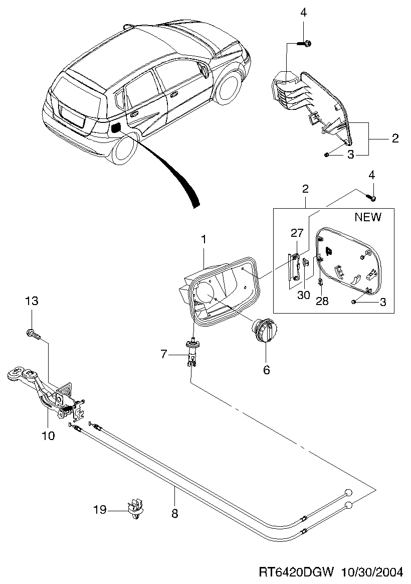 Chevrolet 96408326 - Шарнир, крышка бензобака avtokuzovplus.com.ua